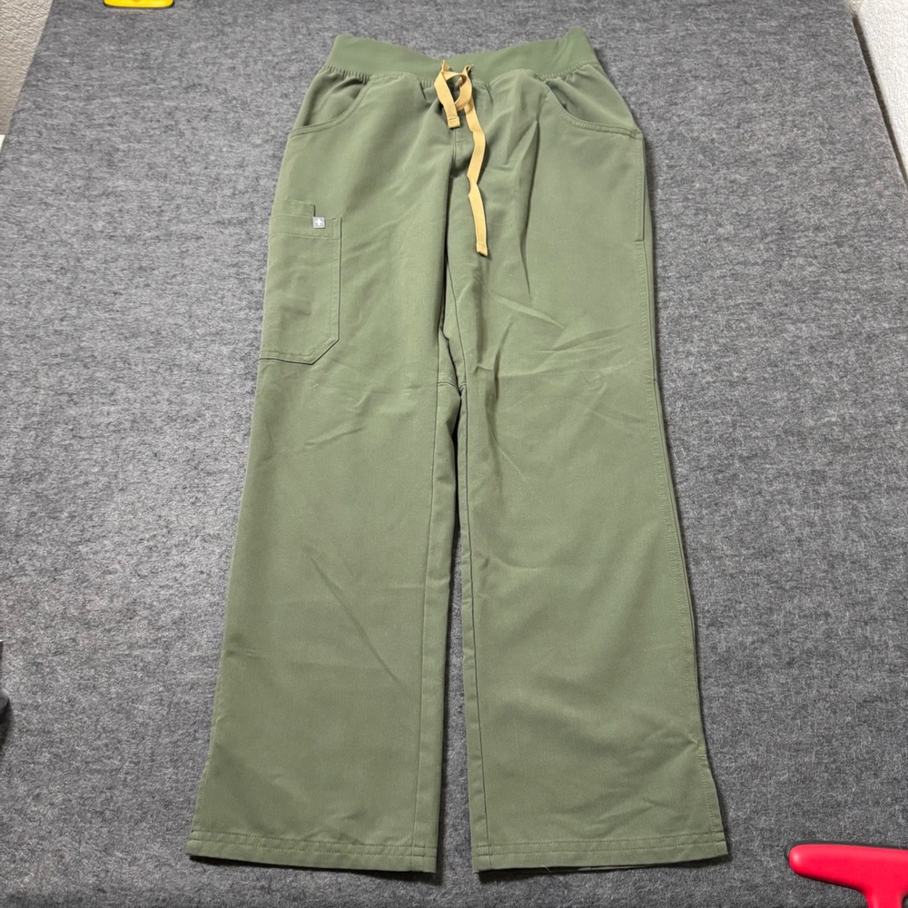 FIGS Kade Cargo Scrub Pants Olive Green Womens XS Petite Straight Leg 1000219